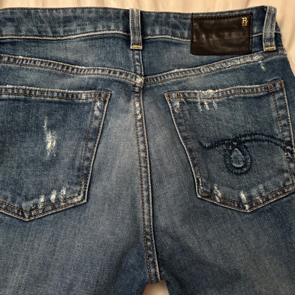R13 Denim Fit Cropped Kick Jeans Size:25